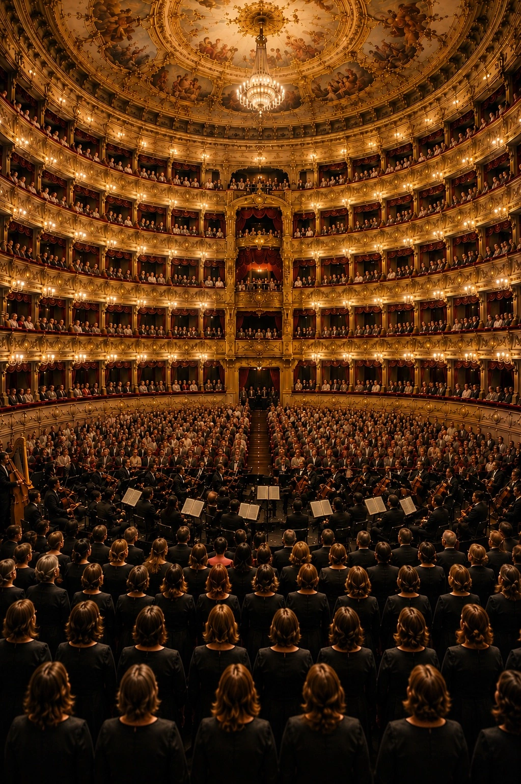 Vienna State Operaでの演奏会を象徴する劇場風景