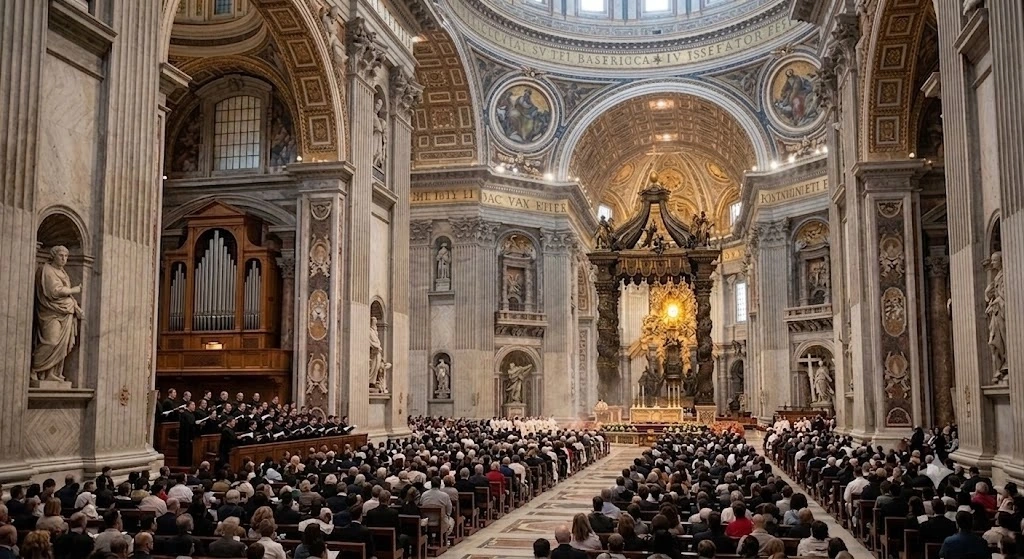 St. Peter’s Basilicaで執り行われる荘厳なミサ